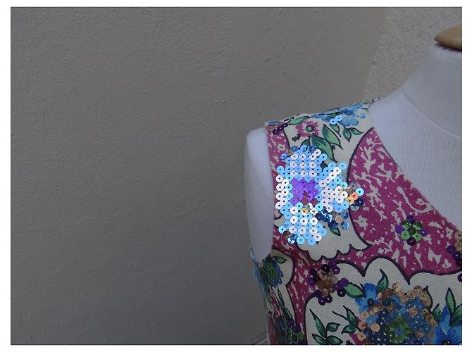 Abito Marc Jacobs in lino con paillettes multicolore - vista 4