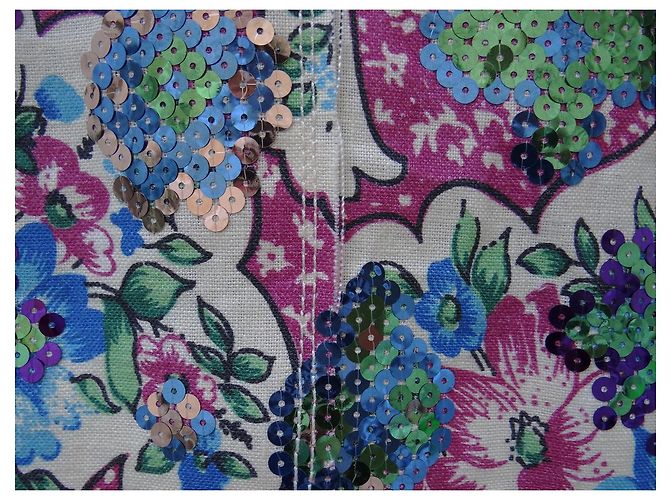 Abito Marc Jacobs in lino con paillettes multicolore - vista 7