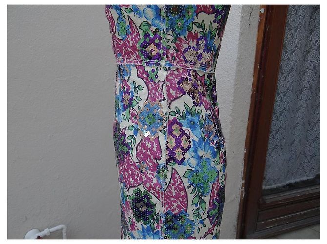 Abito Marc Jacobs in lino con paillettes multicolore - vista 8