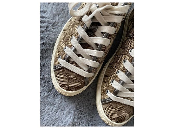 Coach Sneakers in tela e pelle con stampa iconica Marrone - vista 10