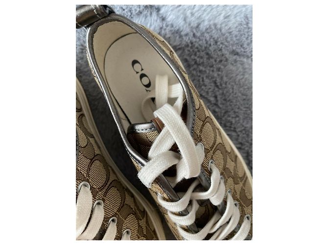 Coach Sneakers in tela e pelle con stampa iconica Marrone - vista 11