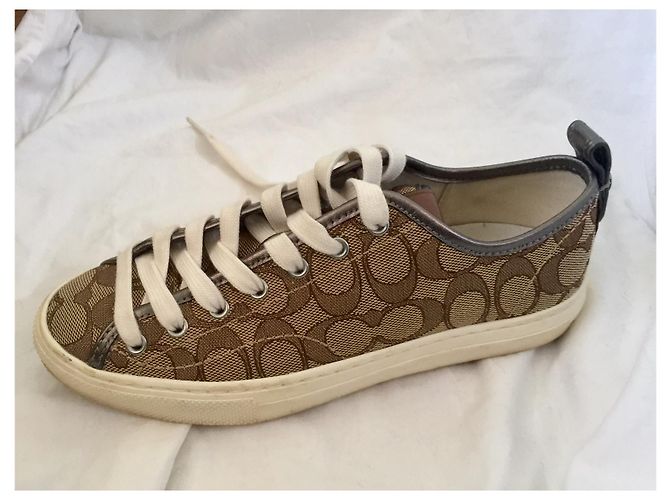 Coach Sneakers in tela e pelle con stampa iconica Marrone - vista 2