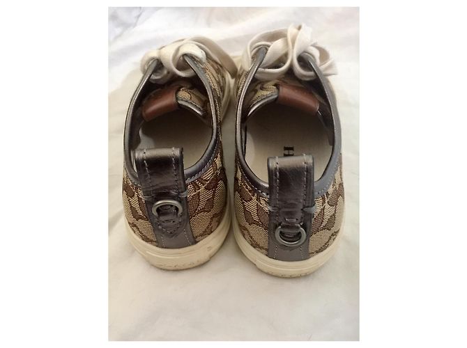 Coach Sneakers in tela e pelle con stampa iconica Marrone - vista 3