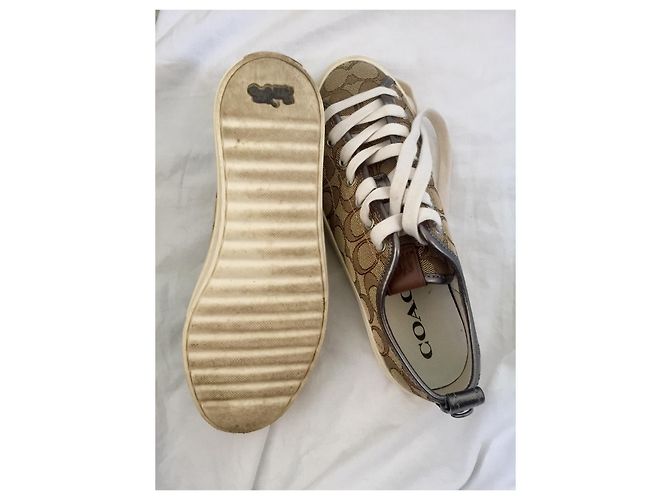 Coach Sneakers in tela e pelle con stampa iconica Marrone - vista 5