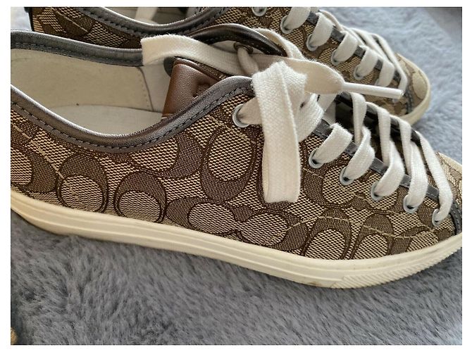 Coach Sneakers in tela e pelle con stampa iconica Marrone - vista 6