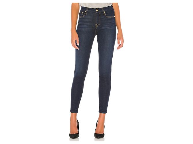 7 For All Mankind vaqueros pitillo con talle alto Azul oscuro - vista 2