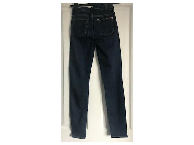 7 For All Mankind vaqueros pitillo con talle alto Azul oscuro - vista 3
