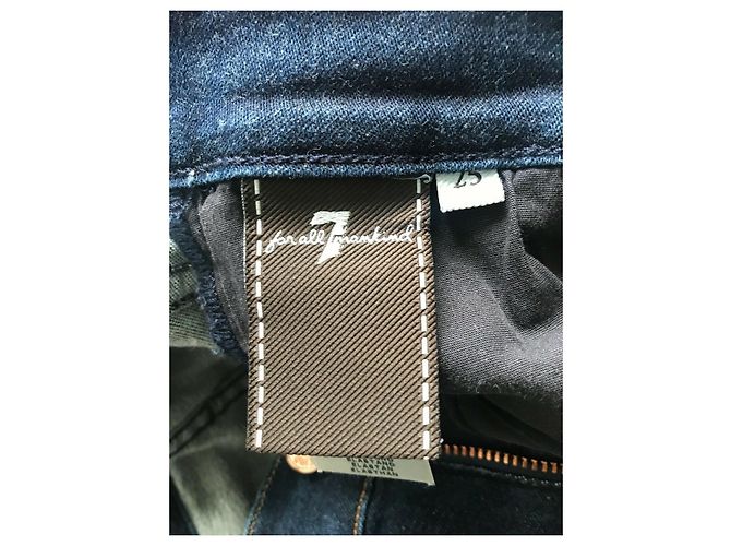7 For All Mankind vaqueros pitillo con talle alto Azul oscuro - vista 4