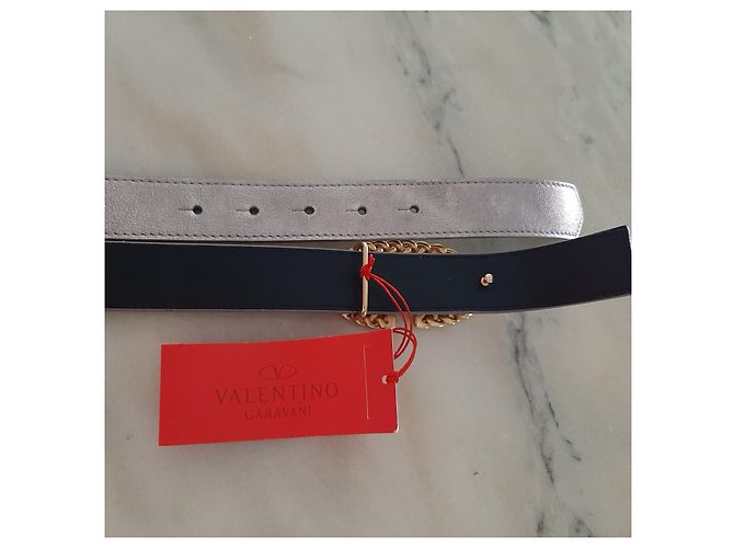 Valentino Garavani Ledergürtel Platin Metallic 85 cm Metallisch - Ansicht 3
