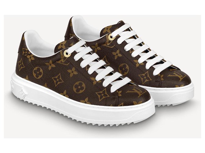 Louis Vuitton LV monogram sneakers Brown Leather ref.223163 - Joli Closet