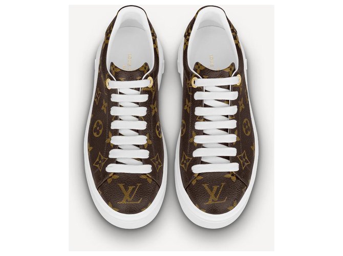 Louis Vuitton LV monogram sneakers Brown Leather ref.223163 - Joli Closet