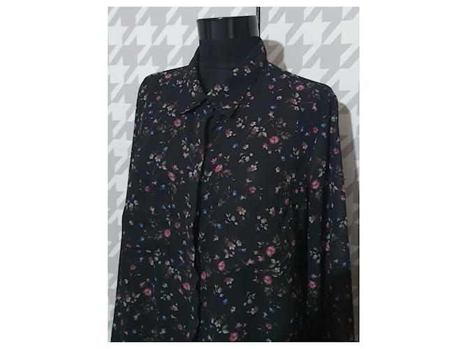 Camicia Gestuz Trasparente Floreale Nera Multicolore Nero - vista 2