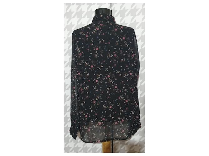 Camicia Gestuz Trasparente Floreale Nera Multicolore Nero - vista 3