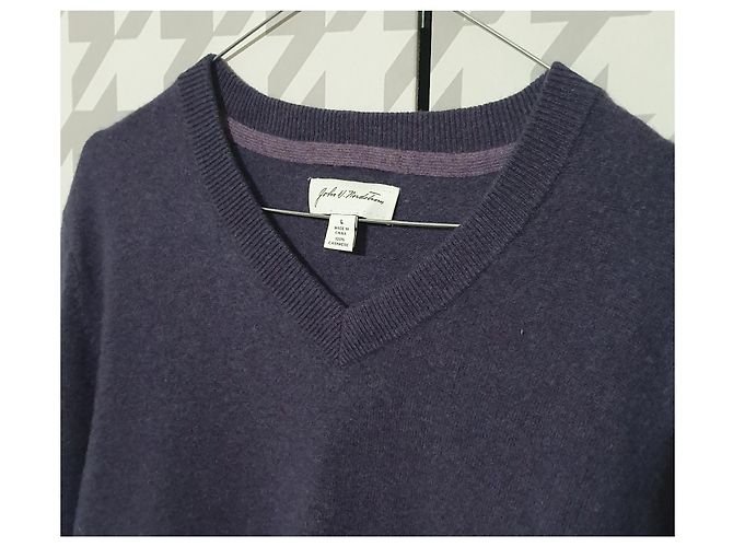 Autre Marque John W. Nordstrom Kaschmirpullover mit V-Ausschnitt Lila - Ansicht 2