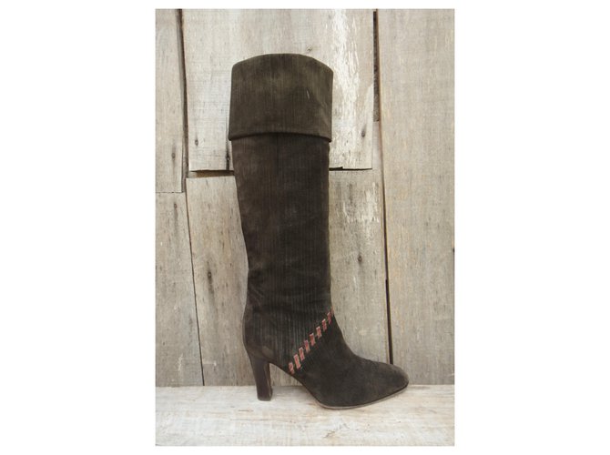 Botas Givenchy Marrón Oscuro Ante 37 - vista 2