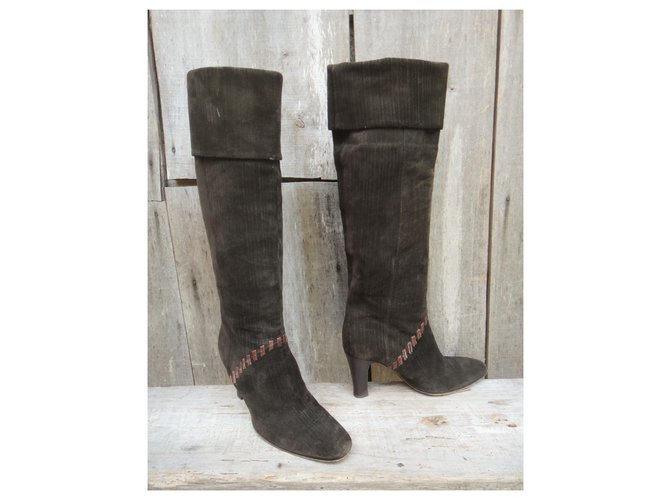 Botas Givenchy Marrón Oscuro Ante 37 - vista 3