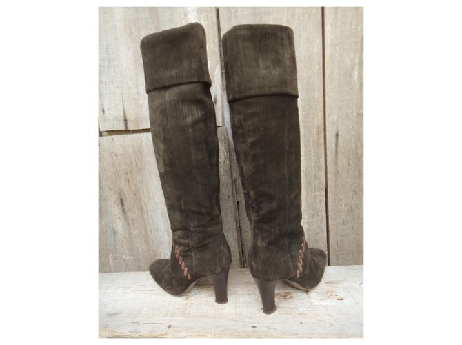 Botas Givenchy Marrón Oscuro Ante 37 - vista 6
