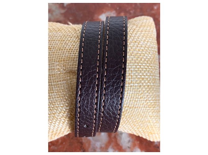 Bracciale Lancel in pelle marrone cioccolato - vista 4