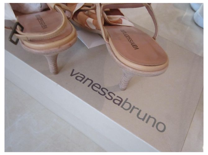 Sandali Vanessa Bruno Merida Beige in Pelle - vista 5