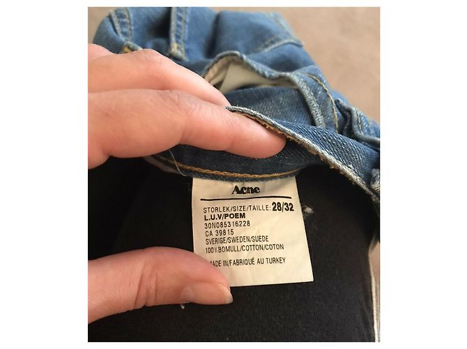 Acne Acné L.T.Vaqueros bootleg W de V / Poem28 l 30 Azul - vista 3