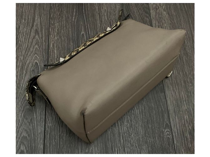 Fendi By The Way Tasche Leder Beige Grau Schlangen Details - Ansicht 4