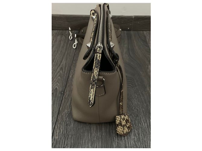 Fendi By The Way Tasche Leder Beige Grau Schlangen Details - Ansicht 7