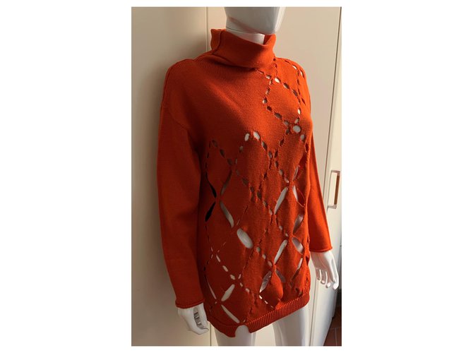 Pier Antonio Gaspari Übergroßer Wollpullover Orange - Ansicht 10