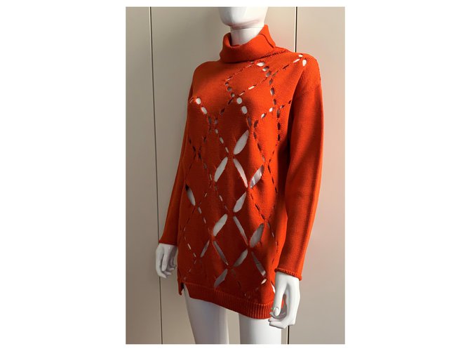 Pier Antonio Gaspari Übergroßer Wollpullover Orange - Ansicht 12