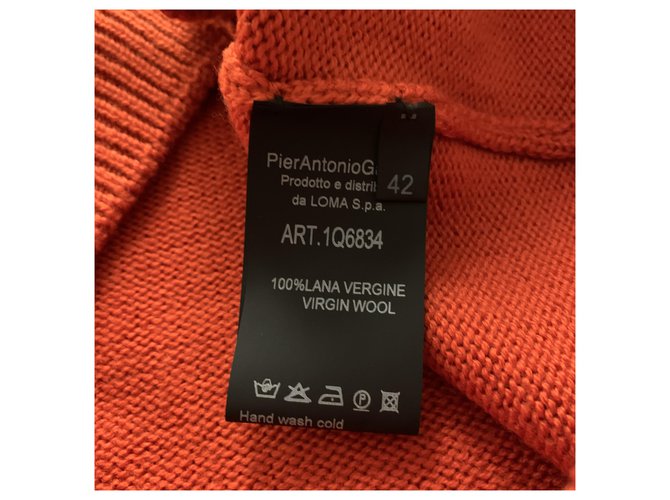 Pier Antonio Gaspari Übergroßer Wollpullover Orange - Ansicht 5