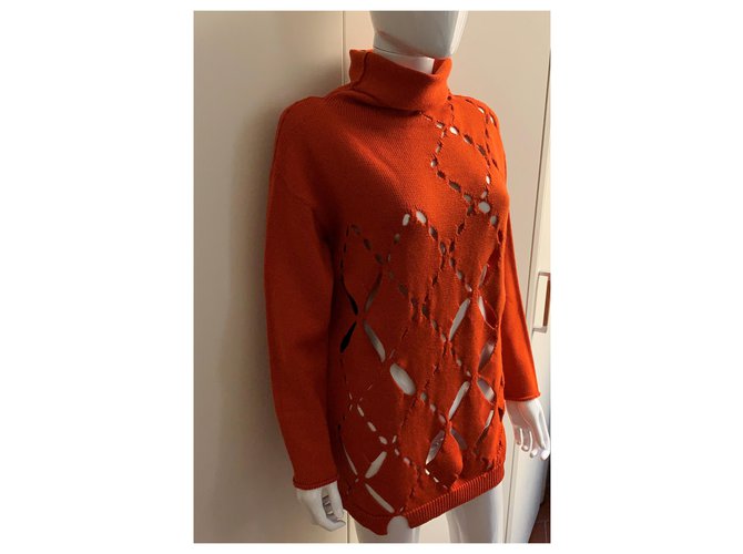 Pier Antonio Gaspari Übergroßer Wollpullover Orange - Ansicht 9