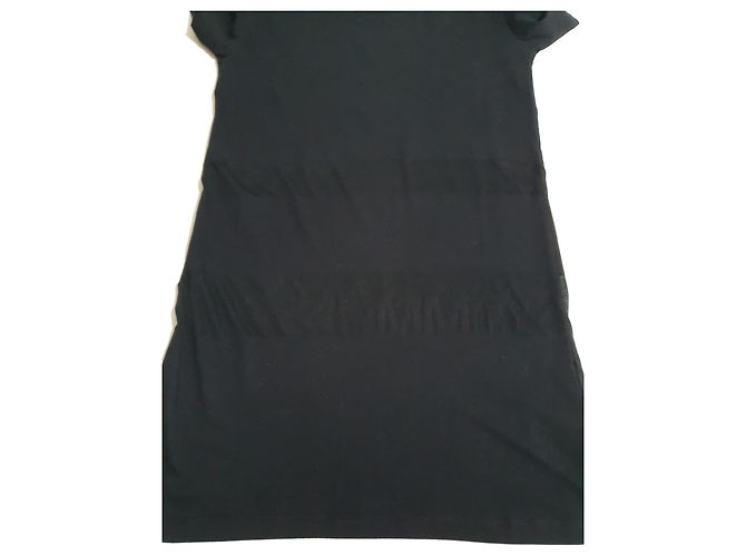 Mm6 Schwarzes Gestreiftes Kleid mit Transparenten Details Größe M - Ansicht 2
