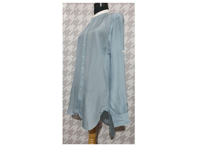 Camicia Rugby Ralph Lauren in seta blu - vista 6