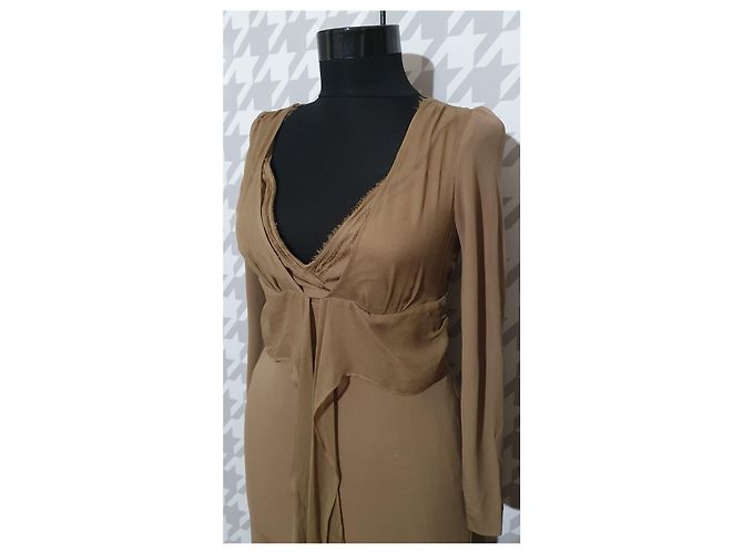 Abito Street Ermanno Scervino marrone seta e viscosa - vista 2