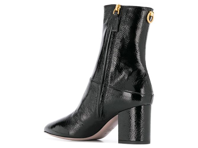 Valentino botas negras de charol Ringstud - vista 3