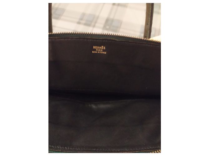 Borsa a mano Hermès Bolide in Pelle Verde Scuro - vista 3