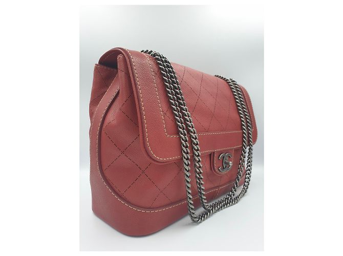 Timeless Borsa Chanel in pelle rossa Rosso - vista 3