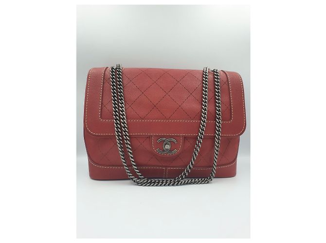 Timeless Borsa Chanel in pelle rossa Rosso - vista 4