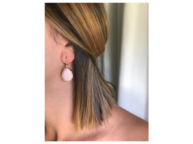 Boucles d'oreilles Morganne Bello Dolce Vita Or Rose et Opale Rose - vue 3