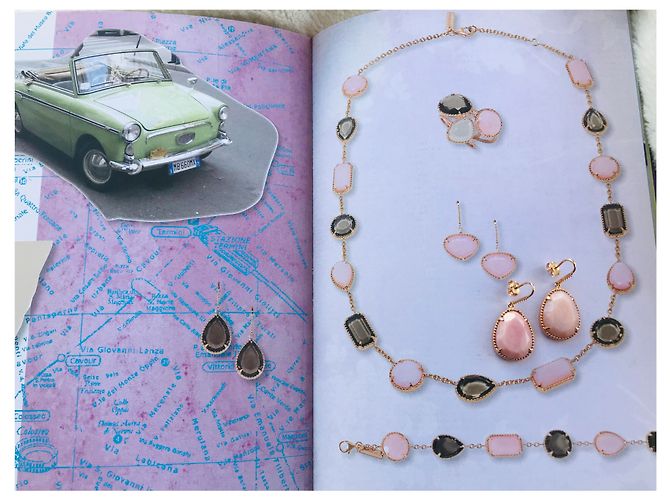 Boucles d'oreilles Morganne Bello Dolce Vita Or Rose et Opale Rose - vue 4