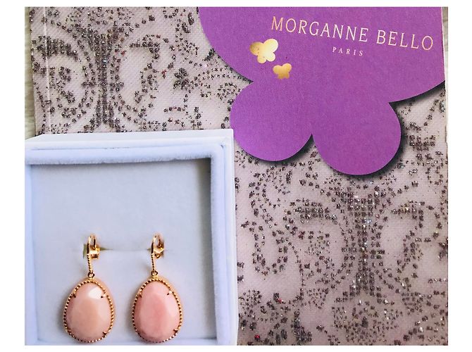 Boucles d'oreilles Morganne Bello Dolce Vita Or Rose et Opale Rose - vue 6