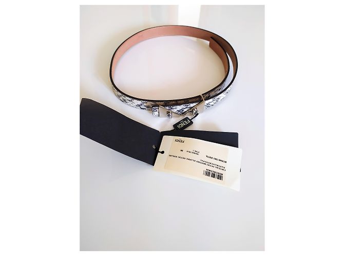 Beautiful crystal bugs fendi python belt - view 2