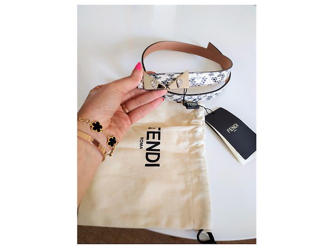 Beautiful crystal bugs fendi python belt - view 3