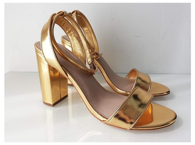 Sandali Sandro in pelle metallizzata oro D'oro - vista 10