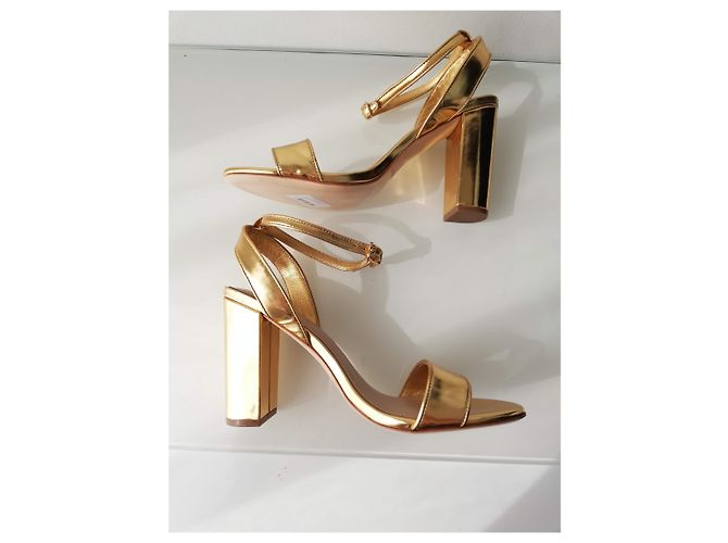 Sandali Sandro in pelle metallizzata oro D'oro - vista 3