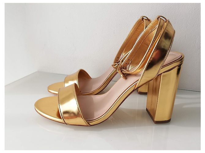 Sandali Sandro in pelle metallizzata oro D'oro - vista 4