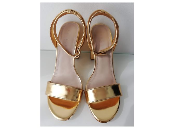Sandali Sandro in pelle metallizzata oro D'oro - vista 7