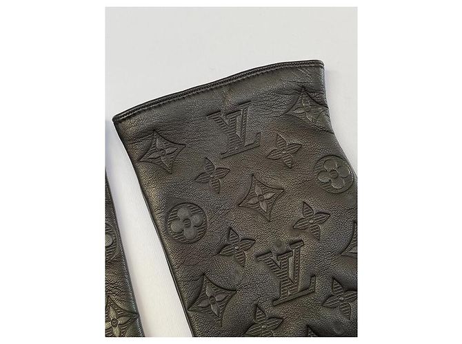 Louis Vuitton Monogram Shadow Klassische Handschuhgröße 9.5 Schwarz - Ansicht 3