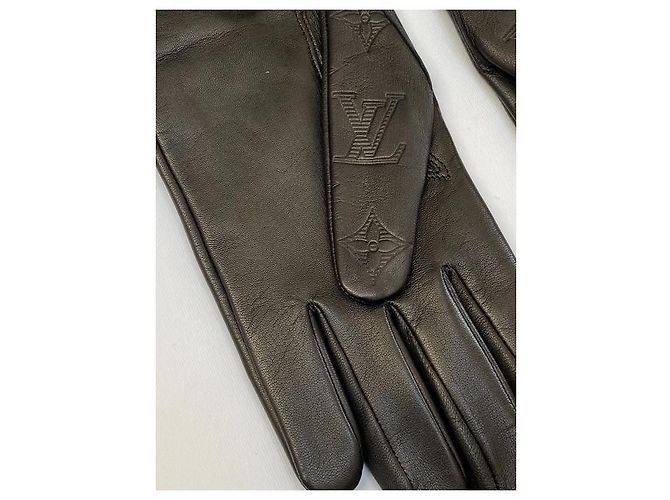 Louis Vuitton Monogram Shadow Klassische Handschuhgröße 9.5 Schwarz - Ansicht 6