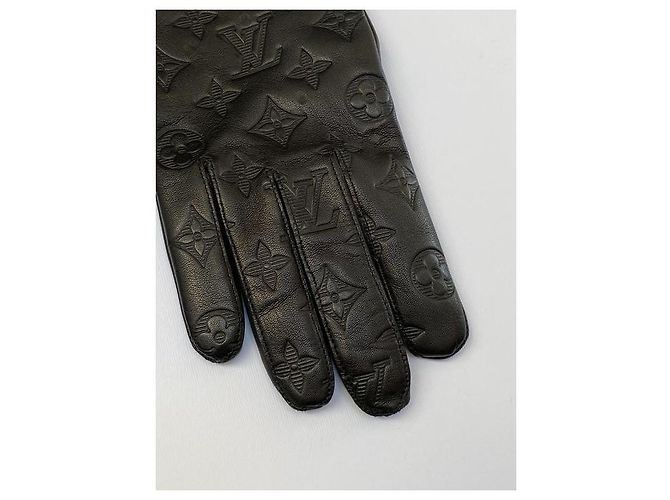 Louis Vuitton Monogram Shadow Klassische Handschuhgröße 9.5 Schwarz - Ansicht 7
