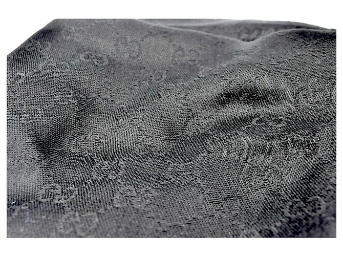 Sciarpa quadrata Gucci motivo monogramma lana-seta nera - vista 2